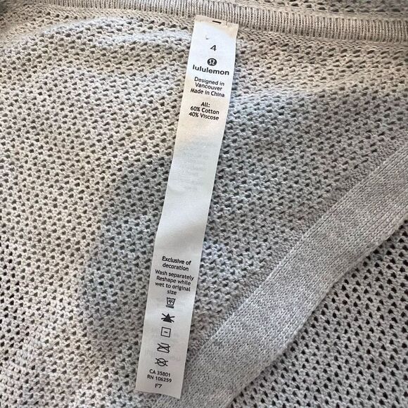Lululemon Still Movement Wrap Split Back Hooded Open Cardigan Size 4 - Picture 7 of 8